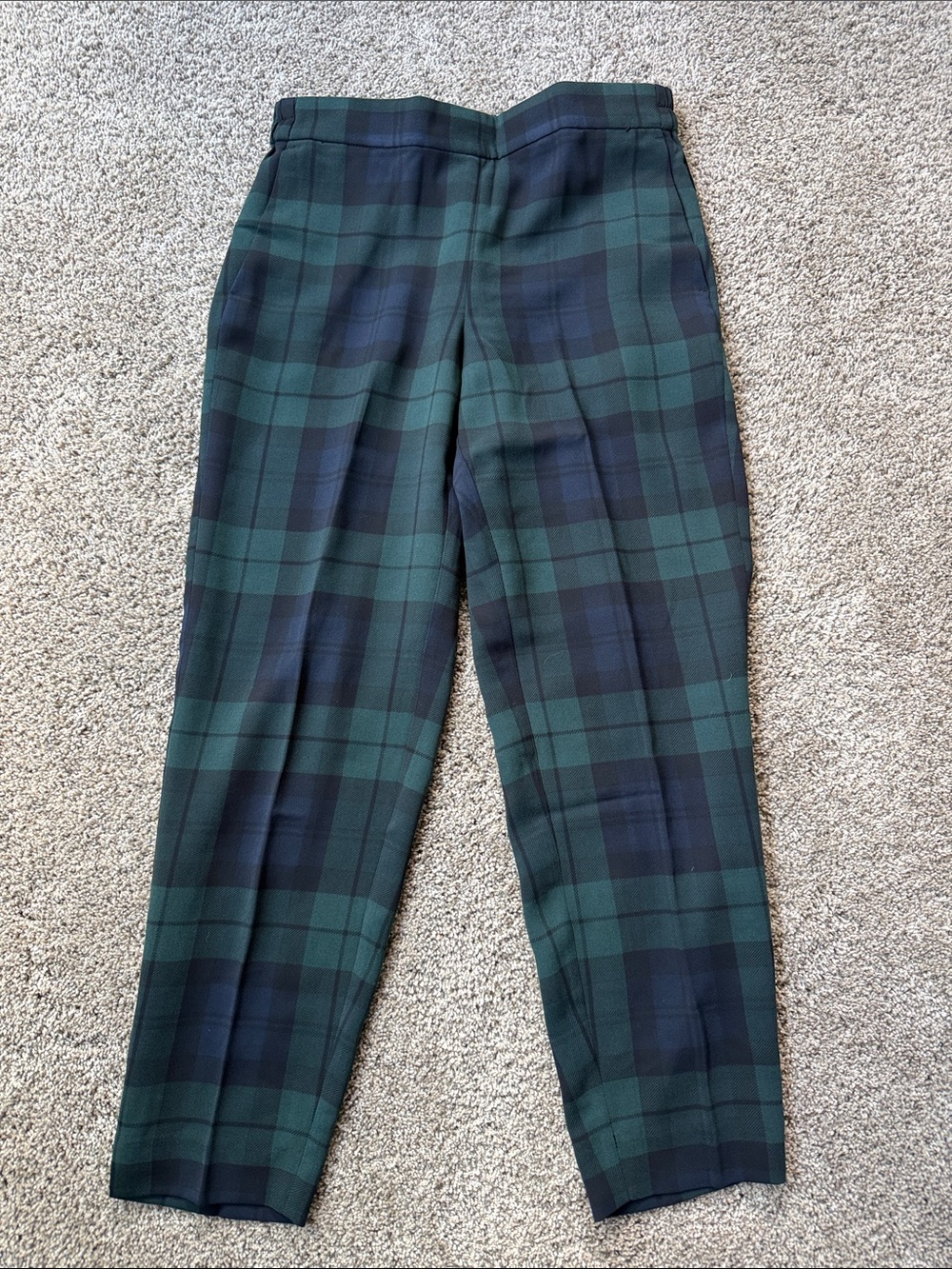 J. Crew Green & Black Tartan Dress Pants